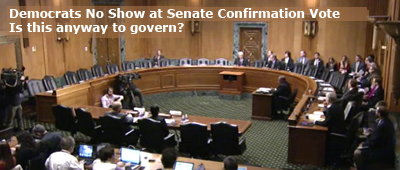 Democrats boycottt confirmaation vote to stonewall Trump nomination